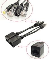 10 Pair Ip Camera Power Over Ethernet Passive Poe Injector Splitter Cable Rj45 