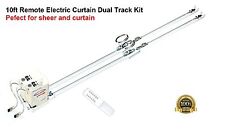10' Remote Electric Motorized Window Curtain Dual Track For Sheers And Draperies