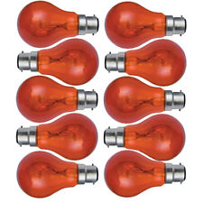 10x 40w & 60w Rouge Fireglow Ampoules Phare Gls BaÃƒÂ¯onnette Bc B22 Pour Flamme