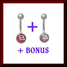 ▐► 2 Nascar Dale Earnhardt Jr. & Sr. Belly Button/navel Rings 14g + Bonus Gift!