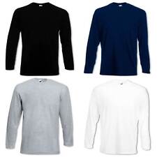 5 Fruit Of The Loom Homme T-shirts à Manches Longues M L Xl Xxl Lot Chemise Neuf