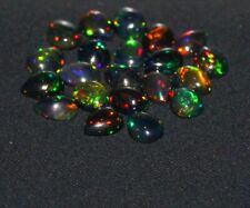 5x4 Mm Black Opal Gemstone, Poire Éthiopien Cabochon Calibré Opale