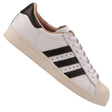 Adidas Originals Superstar 80s Baskets En Cuir Véritable Chaussures By2957 Blanc Noir
