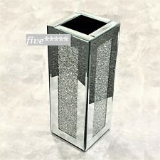 Beau Vase Miroir Diamant écrasé Argent Cristal Vase Décoratif Fleur