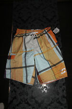 Billabong Boardshorts Plaid Zero Baggy Short Orange Taille S Neuf Avec Étiquette