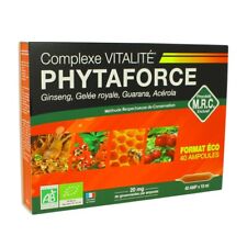 Biotechnie - Phytaforce Ginseng, Gelée Royale, Guarana, Acérola Bio - 40 Ampoule