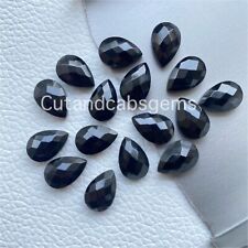 Black Onyx Pear Checker Cut, Pierre Précieuse En Vrac, Pear Black Onyx, 8*5...