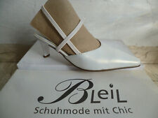 Bleil Sling Escarpins Sandales Sandalettes Chaussures De Mariée Cuir Blanc