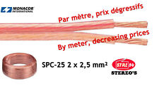 Câble Hp Haute Qualité Haut-parleur Enceinte Hifi 2 X 2,5 Mm² Monacor Spc-25 Ofc