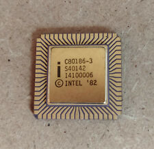 C80186-3 Intel '82 Nos Vintage Cpu 8mhz 16bit 1mb Clcc68 68-pin