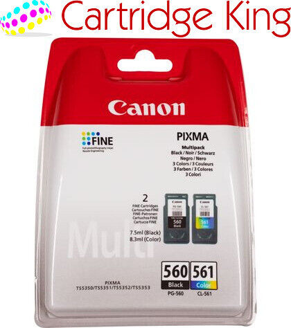 canon pg-560 and cl-561 colour ink cartridge multi pack black