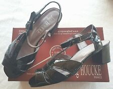 Chaussures En Cuir Verni Noir Jmg Houcke Modèle Clap Taille 38 (pa)