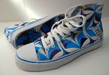 Chaussures Haute Vision Street Wear AnnÉes 80 'eye-v Hi' Blanc/violet/bleu Taille Uk 6-7 