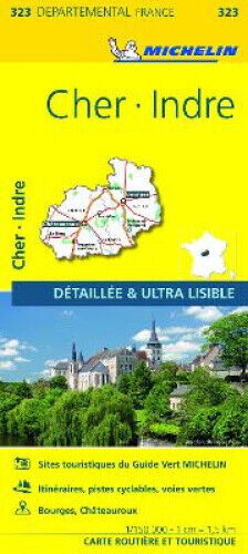 Cher, Indre - Michelin Local Map 323 9782067202252 - Free Tracked Delivery