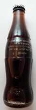 Coca-cola Glass Full Bottle Acl Switzerland - Last Edition 1999. Seneca