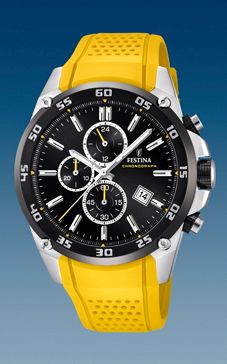 festina bracelet de montre f20330-3 caoutchouc 25mm, jaune