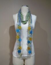 Flower Lariat Scarf Crochet Christmas Gift Ideas Lace Bead Handmade