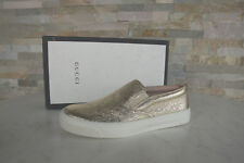 Gucci Taille 39,5 G 40,5 G Slip Ons Chaussures / Baskets Or Antique Neuf