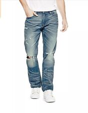 Guess Men's Slim Straight Jeans Paint Splatters With Destroy Size 28