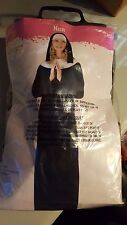Halloween Costume Catholic Priest&nun Couple Robe Gown Cassock Collar Headpiece