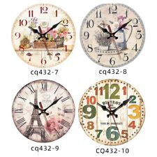 Horloge Murale Ronde Vintage Européenne Avec Tique Silencieuse Et Appel Intempo