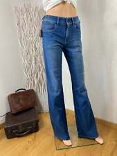 Jeans Denim Coupe Flare Taille Haute Modèle Dahlia Bi-colore Medium Blue Jeans