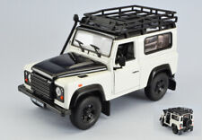 Land Rover Defender Blanc / Black W/ Roof Rack 1:24 Model 22498spwhite Welly