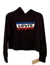 Levi's Logo Black Oxford Hoodie Cotton/polyester Blend Size Small Nwt