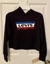 Levi's Logo Black Oxford Hoodie Cotton/polyester Blend Size Medium Nwt