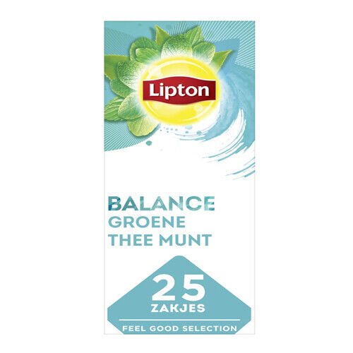 Lipton Balance Green Tea Mint Flavour Tea Bags 4 X Packs (100 Tea Bags Total)