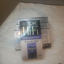 Lot Of 5 Tdk Extra High Grade T-120hf , 6 Hour Hifi Blank Vhs Tapes Sealed New 