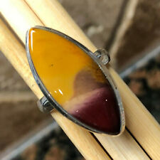 Natural Australian Mookaite Jasper 925 Solid Sterling Silver Marquise Ring 8