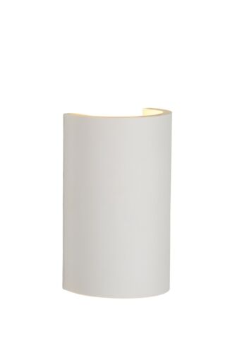 netlighting lucide gipsy modern half pipe plaster wall light 1xg9 white