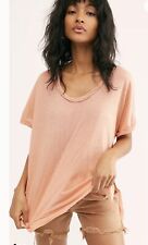 Nwt Free People Under The Sun Tee Shirt Peach Pit Xs