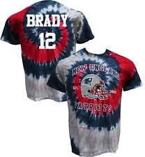 Official New England Patriots Tie-dye Blue/ Red T-shirt , Tom Brady #12