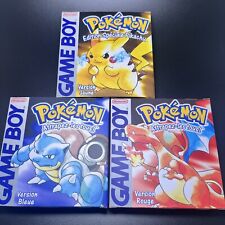 Pack 3 Boites Pokemon Gameboy Jaune Rouge Bleue Nintendo Gameboy + Plateau Cale