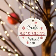 Personalized Our First Christmas Ornaments - Couples 1st Christmas - 8 Styles 
