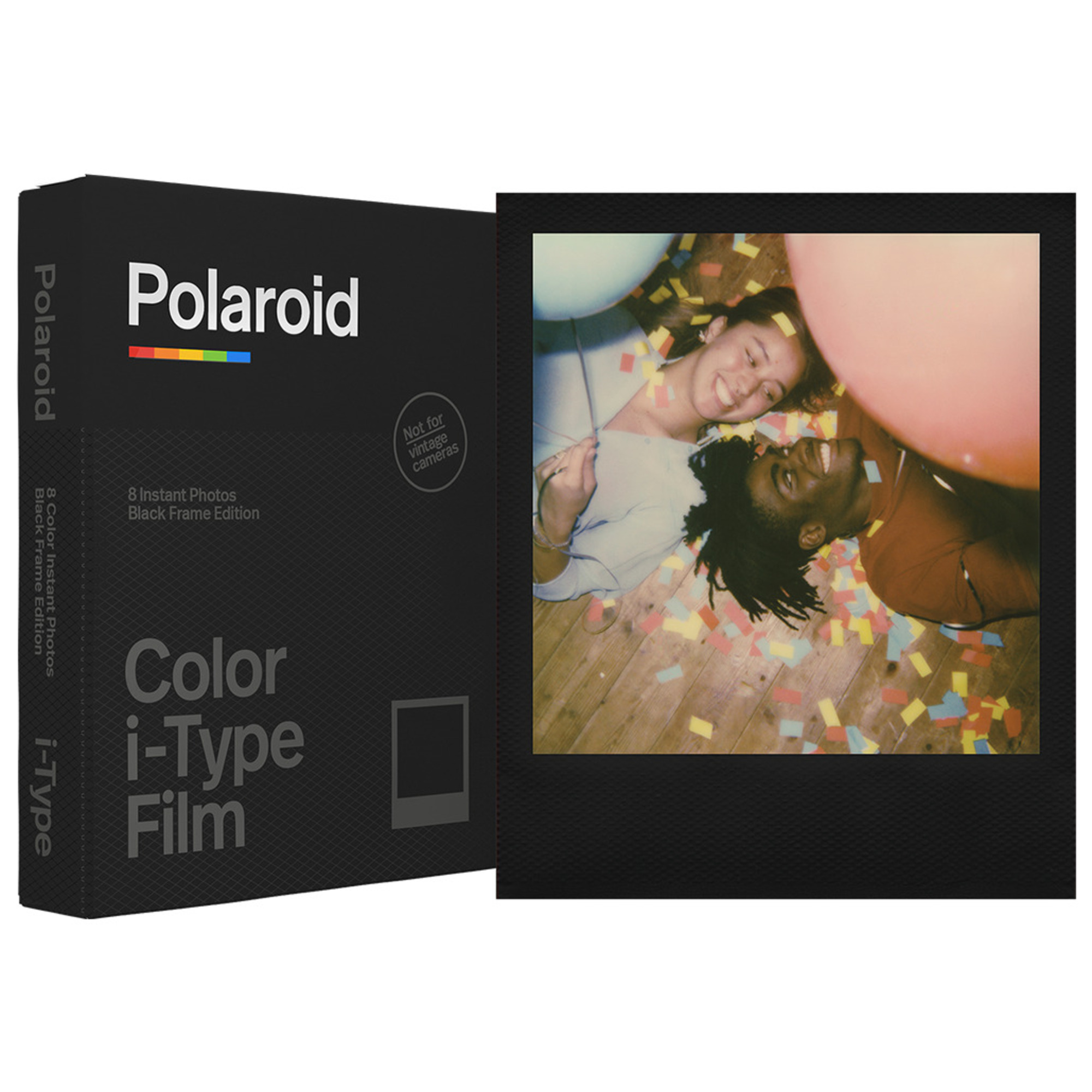 polaroid pack 8 films photo black frame pour appareil photo now i-type - neuf