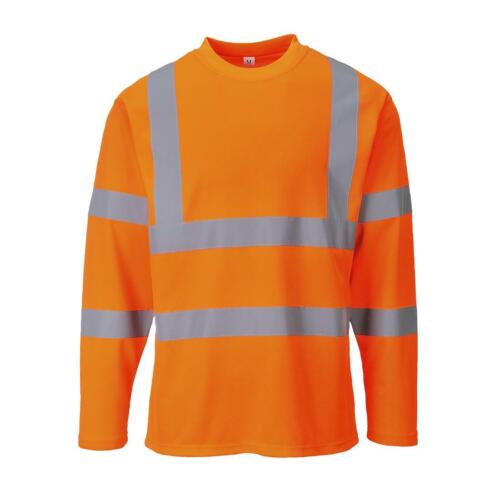 Portwest Mens Hi Vis Cotton Comfort Long Sleeve T Shirt Yellow 2xl