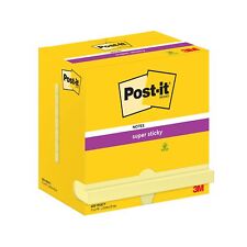 Post-it Super Sticky Notes Canary Yellow, Pack Of 12 Pads, 90 Sheets Per Pad, 76