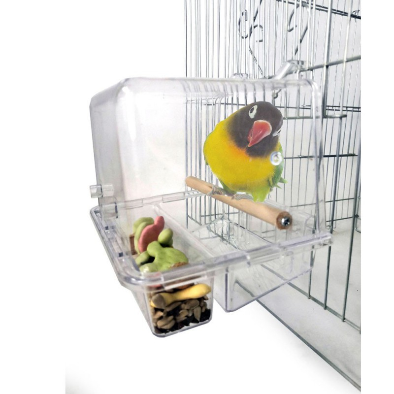 productspro cage en acrylique transparent pour animaux de compagnie parrot mangeoire pour oiseaux s, plateau suspendu mangeoire pour oiseaux, automatique, accessoires de cage mangeoire pour oiseaux s donna