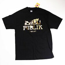 Publik Trust 100% Authentic Logo Black Men's Size Large S/s T-shirt