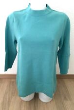 Pull Peter Hahn 100% Coton Supima Manches 3/4 Sweater Pullover Femme T 42 Vert