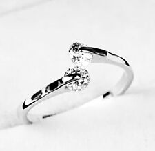 Pure 925 Sterling Silver Simulated Diamond Wedding Engagement Ring Limited Sz