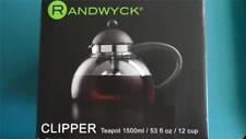 Randwyck Clipper Clear Glass Teapot With Retractable Infuser Ball 12 Cup Nib