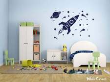 Rocket Wall Decal, Space Sticker, Stars Decal, Planet Stickers, Kids Room R450