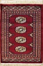 Rugstc 2x3 Bokhara Jaldar Red Area Rug,genuine Hand-knotted, Wool Pile