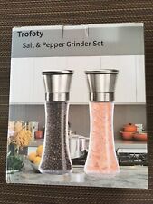 Salt And Pepper Grinder Set, Trofoty Refillable Salt And Pepper Mill Set Nib