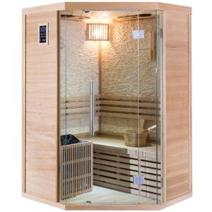 Sauna Traditionnel D’angle Luxe 2-3 Places SnÖ + Poêle Sawo 4500w