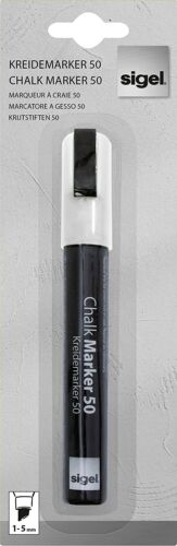 Sigel Gl181 Chalk Marker 50, Chisel Tip 1-5 Mm, White